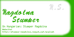 magdolna stumper business card